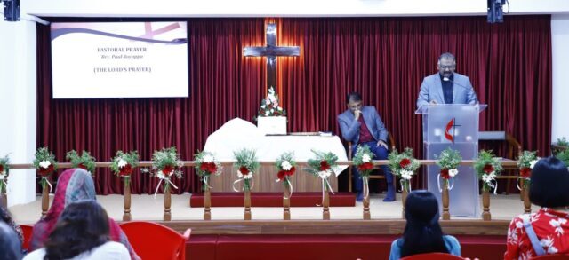 Worship going on at the Electronic City Methodist Church Worship Center. Sarjapur, Attibele, Anekal, BTM, Bommasandra, Electronic City, Jigani, Hosa Road, Bannerghatta Road